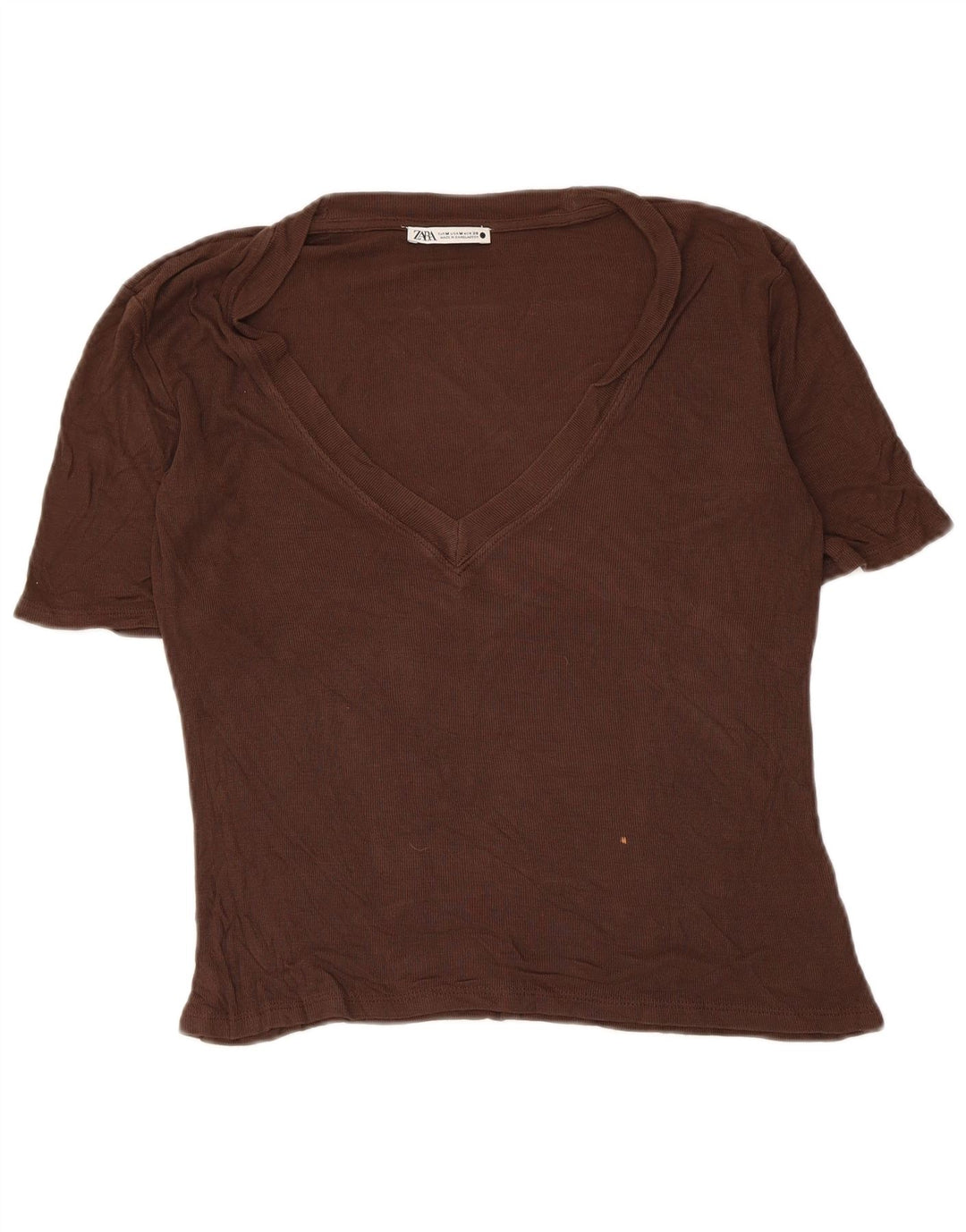 Zara Γυναικείο T-Shirt Top UK 12 Medium Brown