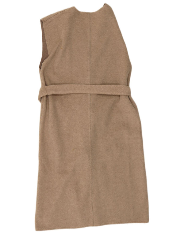 Zara γυναικείο αμάνικο πουλόβερ ζακέτα UK 14 Medium Beige