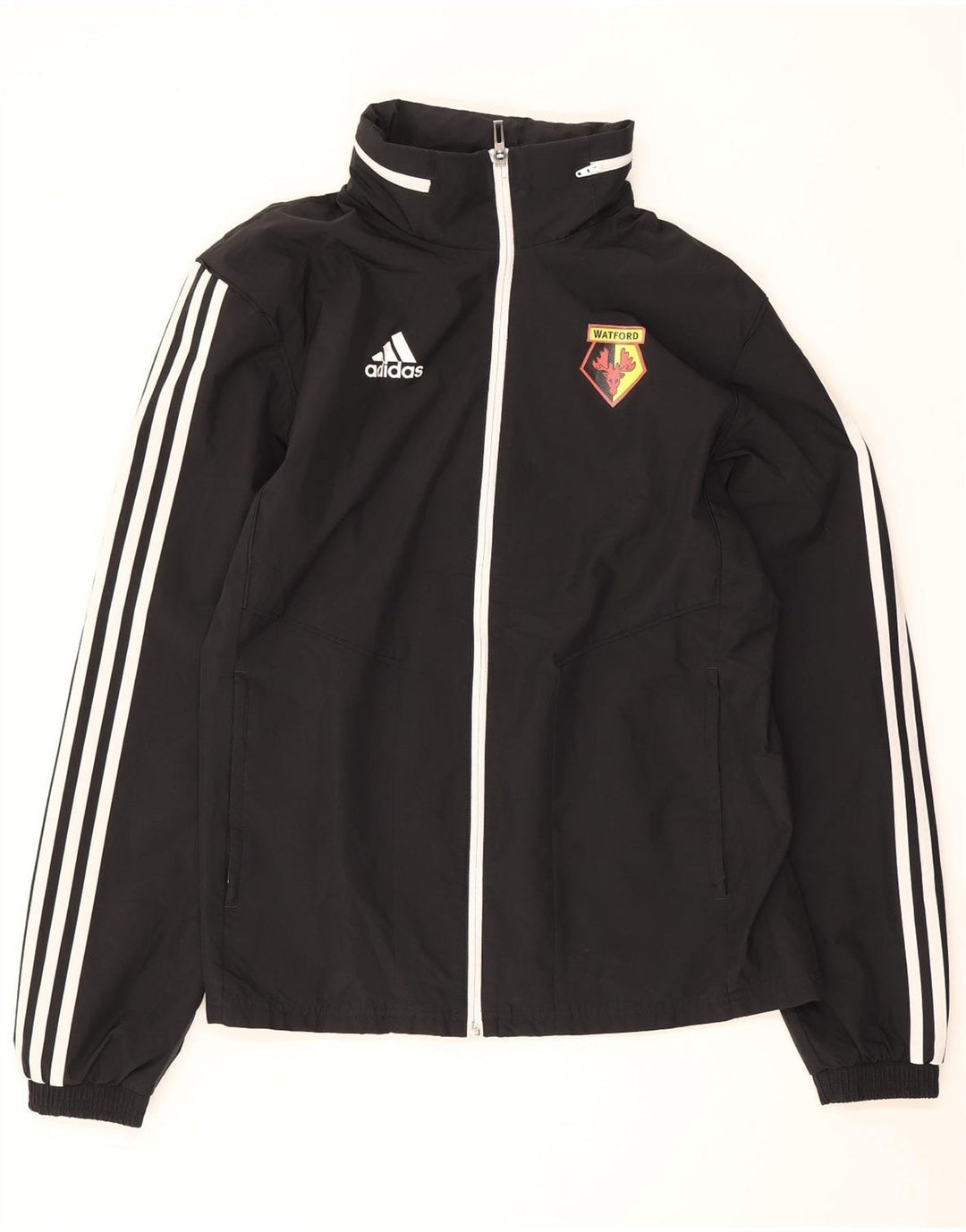 Ανδρική αθλητική φόρμα Adidas με κουκούλα Watford Top Jacket Μικρό μαύρο πολυεστέρα