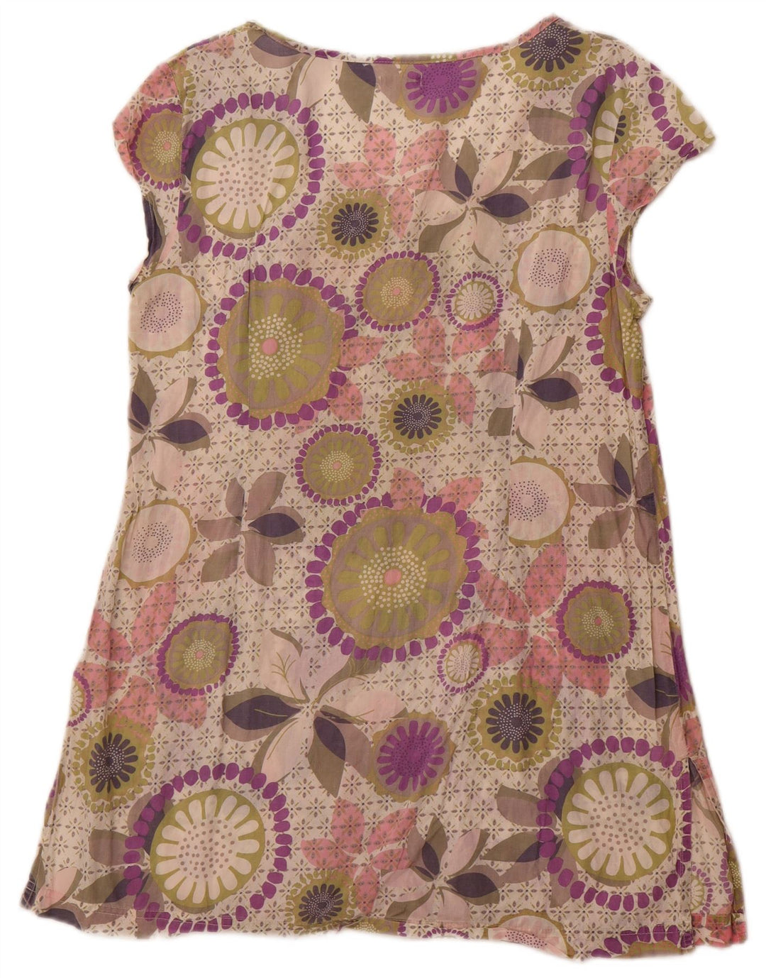 WHITE STUFF Γυναικείο Βασικό Φόρεμα UK 14 Μεσαίο Μωβ φλοράλ βαμβακερό