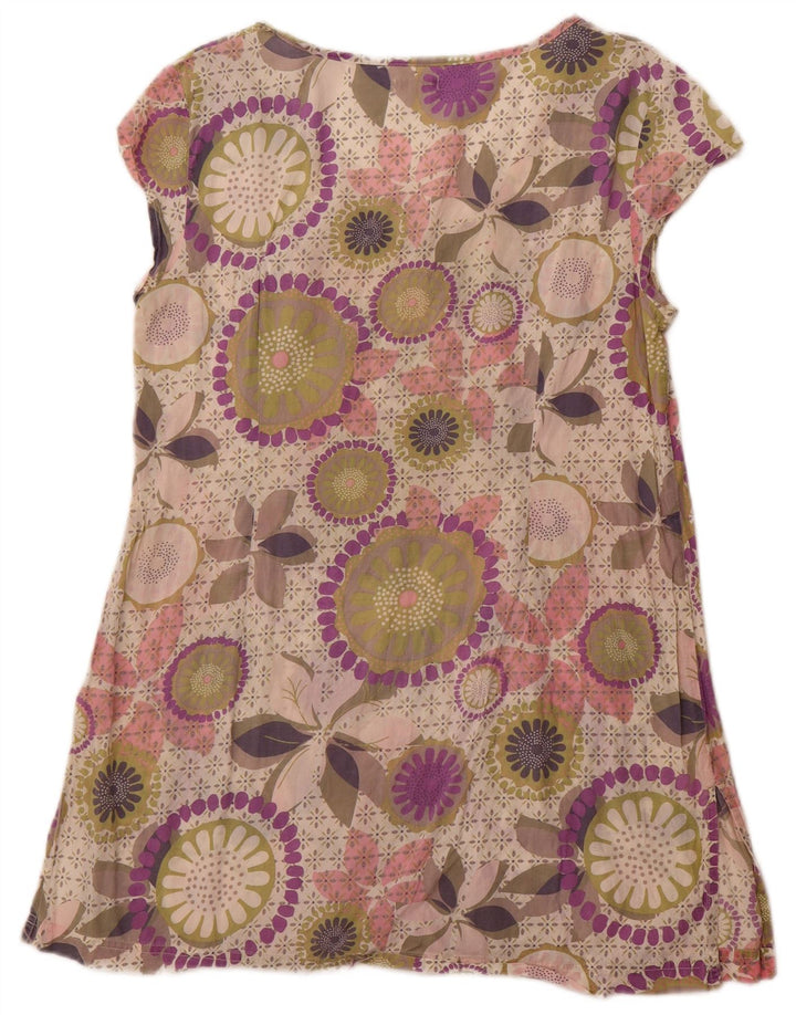 WHITE STUFF Γυναικείο Βασικό Φόρεμα UK 14 Μεσαίο Μωβ φλοράλ βαμβακερό