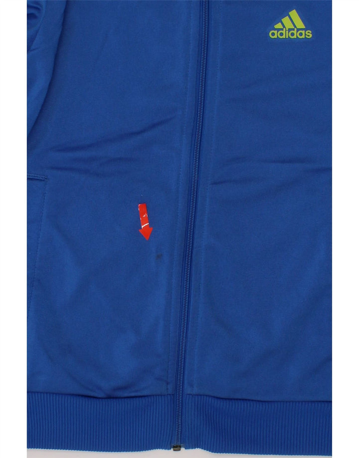 ADIDAS Boys Graphic Tracksuit Top Jacket 7-8 Years Blue Polyester Vintage Adidas and Second-Hand Adidas from Messina Hembry 