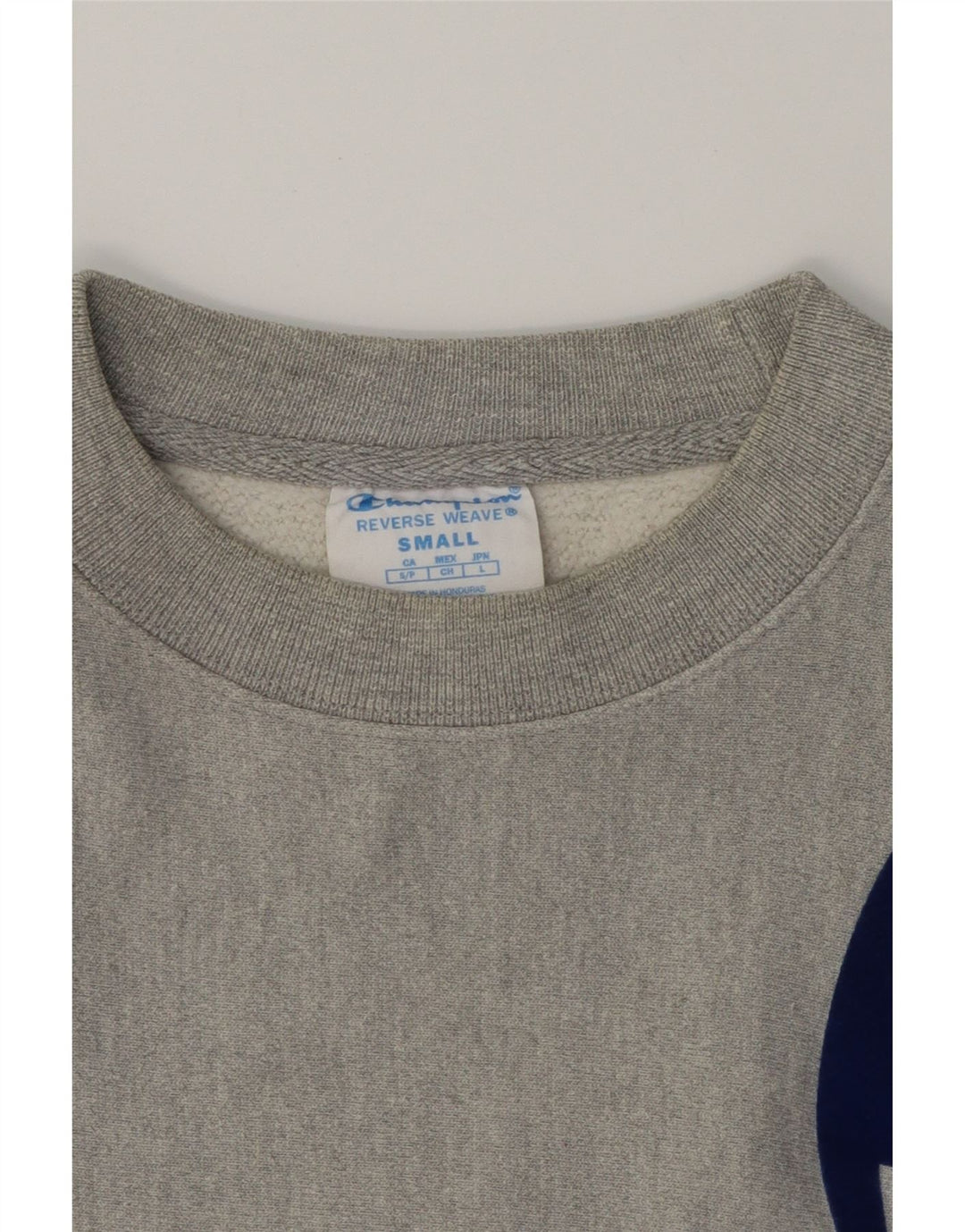 CHAMPION Mens Graphic Sweatshirt Jumper Small Grey Cotton Vintage Champion and Second-Hand Champion from Messina Hembry 