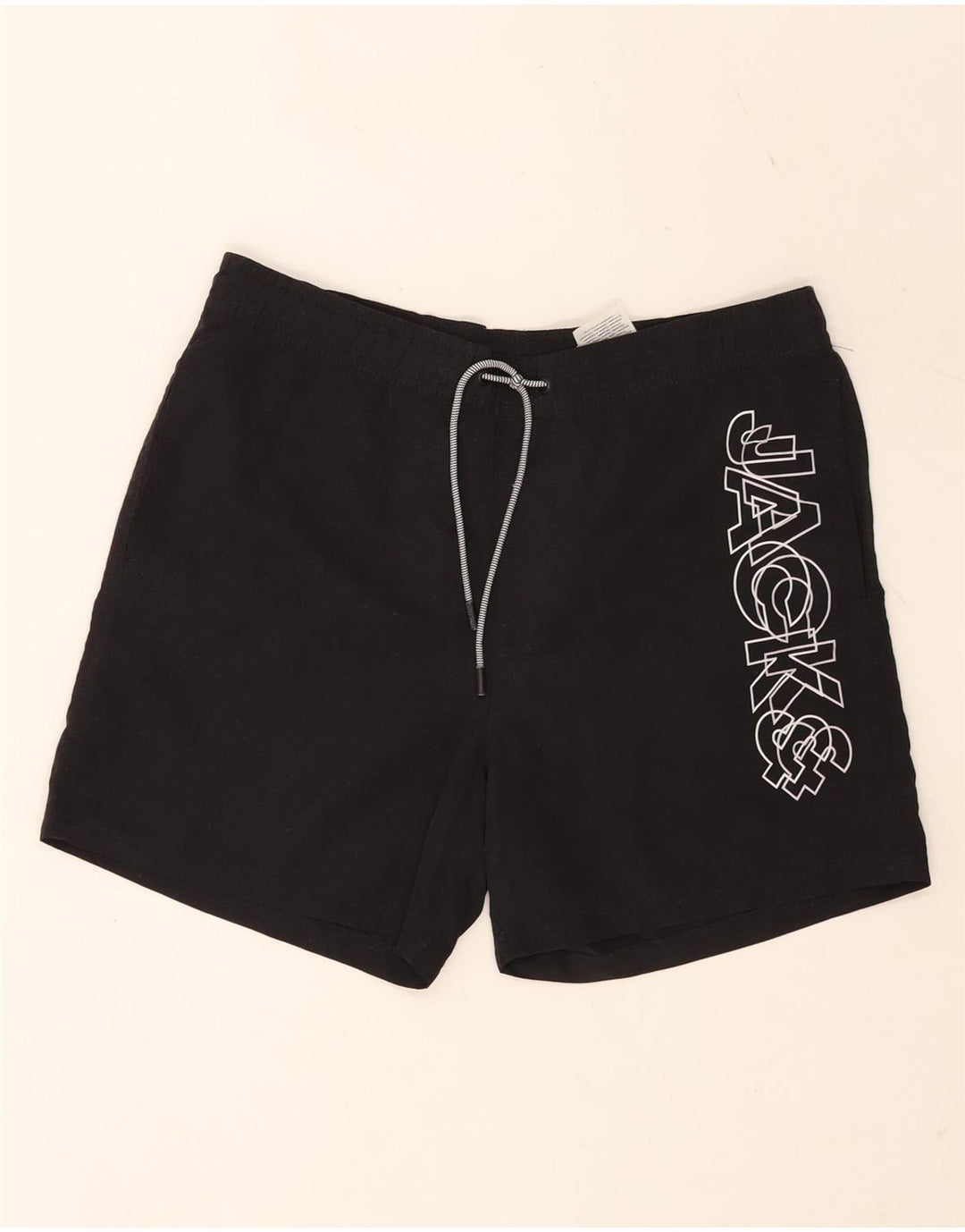 Ανδρικό γραφικό σορτς κολύμβησης Jack & Jones, μεσαίο μαύρο πολυεστέρα