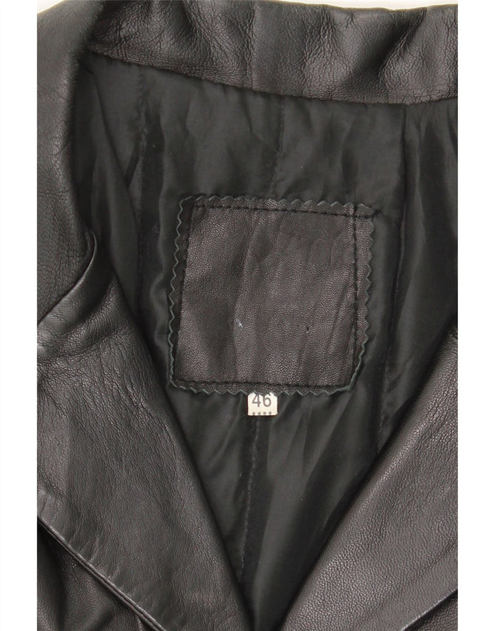 VINTAGE Womens Leather Jacket IT 46 Large Black Leather Vintage Vintage and Second-Hand Vintage from Messina Hembry 