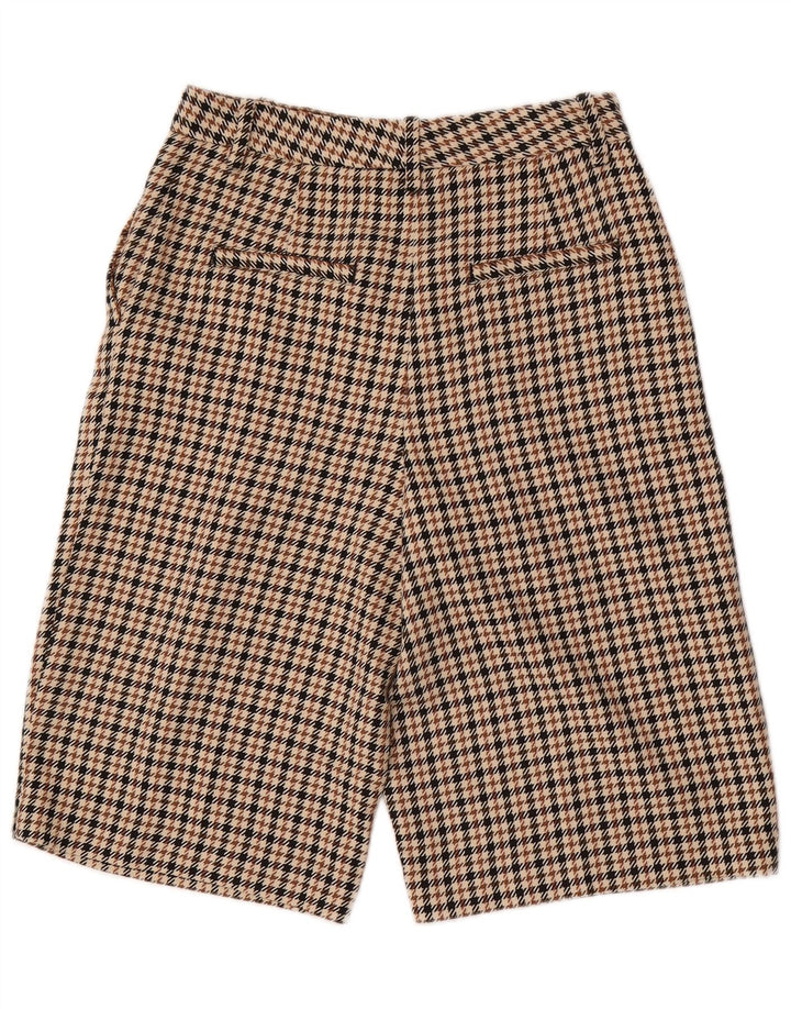Zara γυναικείο σορτς Chino με καρφίτσες μεσαίου μεγέθους W28 καφέ πολυεστέρας Houndstooth