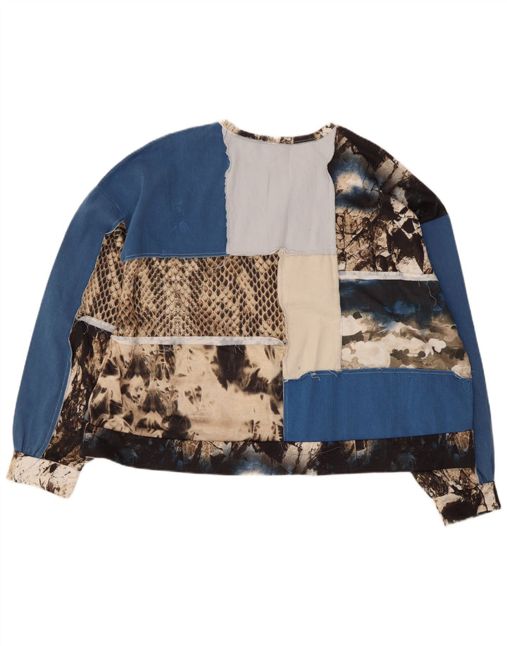 Zara Γυναικείο Crop Graphic Top Μακρυμάνικο UK 14 Medium Πολύχρωμο