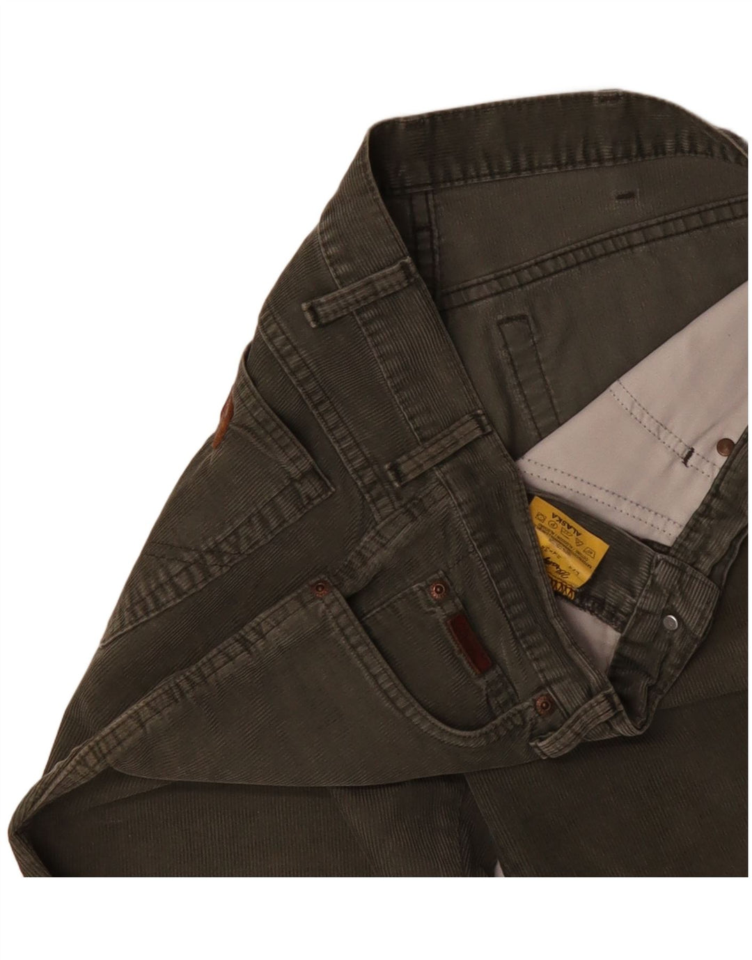 Ανδρικό παντελόνι WRANGLER Alaska Straight Corduroy W34 L34 Χακί βαμβακερό