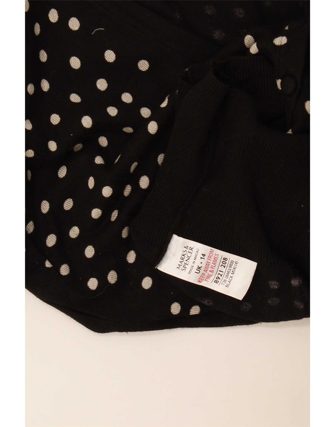 Marks & Spencer Γυναικεία ζακέτα πουλόβερ UK 14 Medium Black Spotted