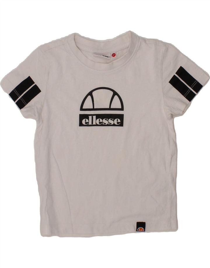 ELLESSE Boys Graphic T-Shirt Top 3-4 Years White Cotton Vintage Ellesse and Second-Hand Ellesse from Messina Hembry 