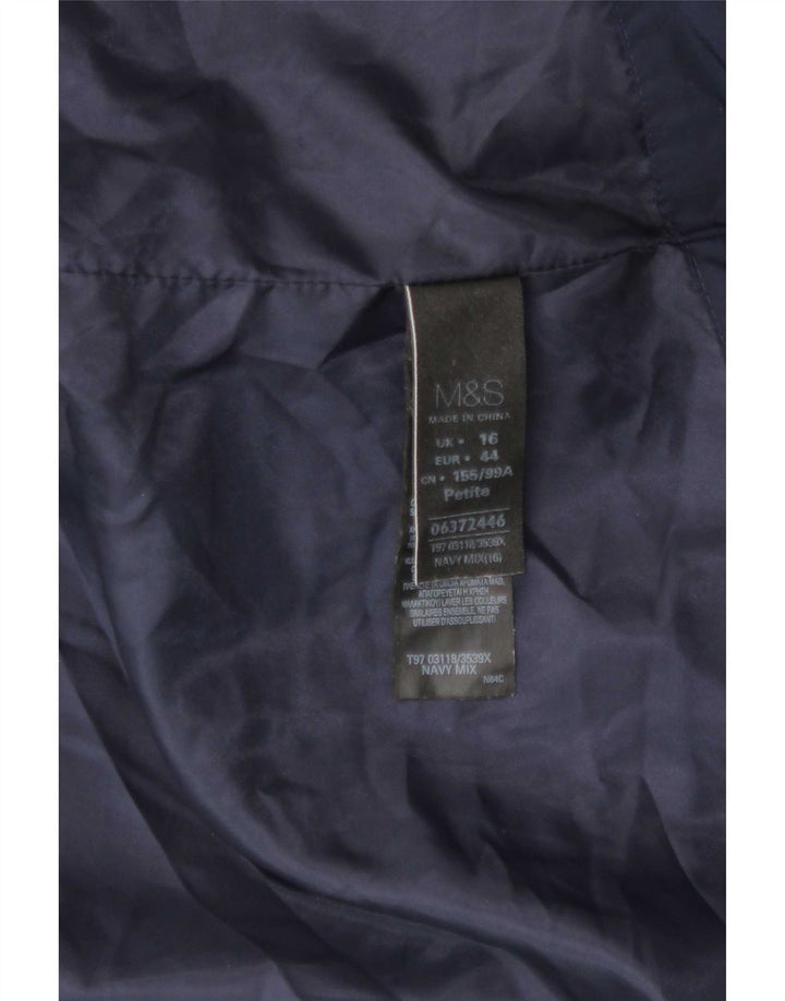 Marks & Spencer Γυναικείο μπουφάν UK 16 Large Navy Blue Polyester