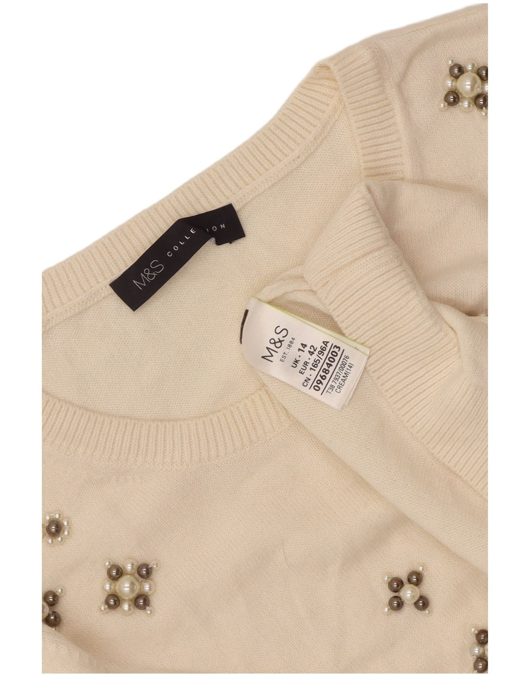 MARKS & SPENCER Γυναικείο πουλόβερ με λαιμόκαυστο UK 14 Large Off White