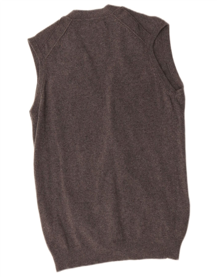 Ανδρικό Αμάνικο Ζακέτα Massimo Dutti Μαλλί μεσαίο γκρι