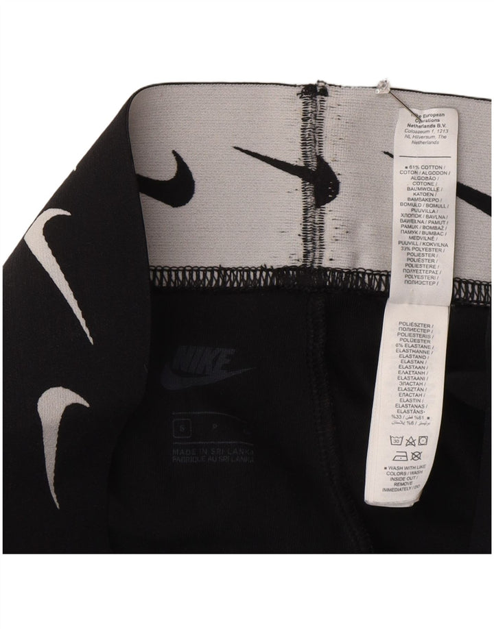 Γυναικεία γραφικά κολάν Nike UK 10 μικρά βαμβακερά μαύρα