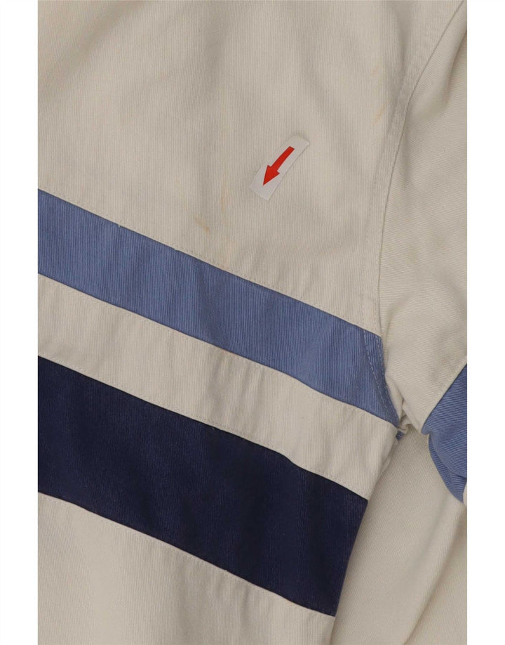Ανδρικό πουλόβερ πουκάμισο Crew Clothing, Βαμβακερό μεσαίο λευκό ριγέ