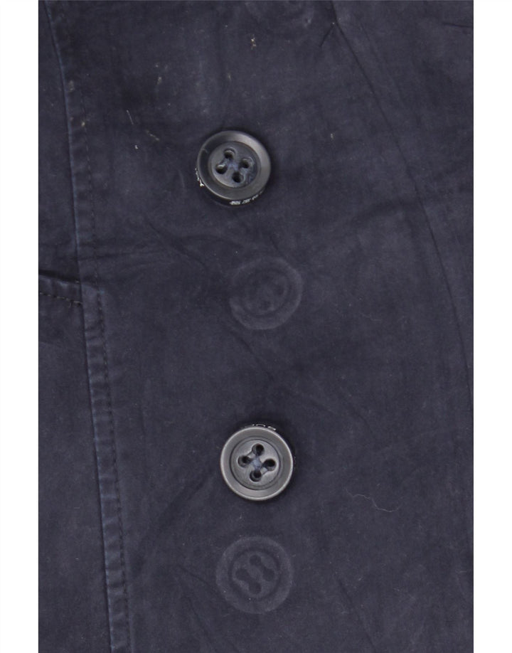 Superdry Γυναικείο παλτό μπιζελιού UK 6 XS Navy Blue Cotton