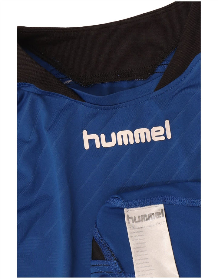 Ανδρικό γραφικό τοπ Hummel, μακρυμάνικο, μεσαίο μπλε πολυεστέρα Sports