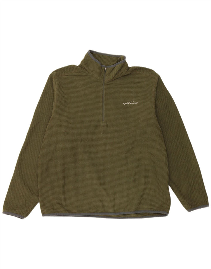 Eddie Bauer Ανδρικό φερμουάρ Fleece Jumper Μεγάλος Πράσινος Πολυεστέρας