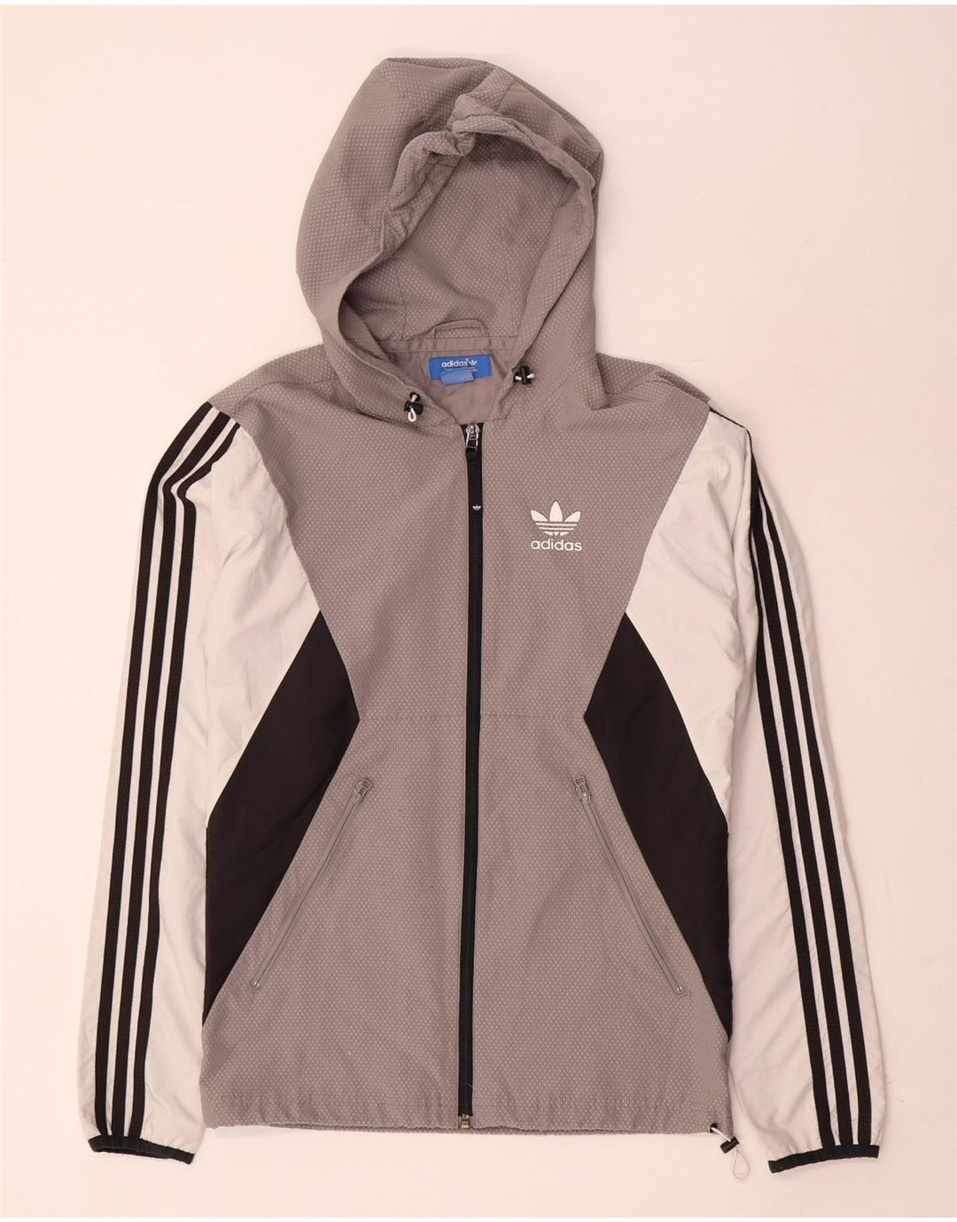 Adidas Ανδρικό μπουφάν βροχής με κουκούλα UK 34 XS Γκρι πολυεστέρας