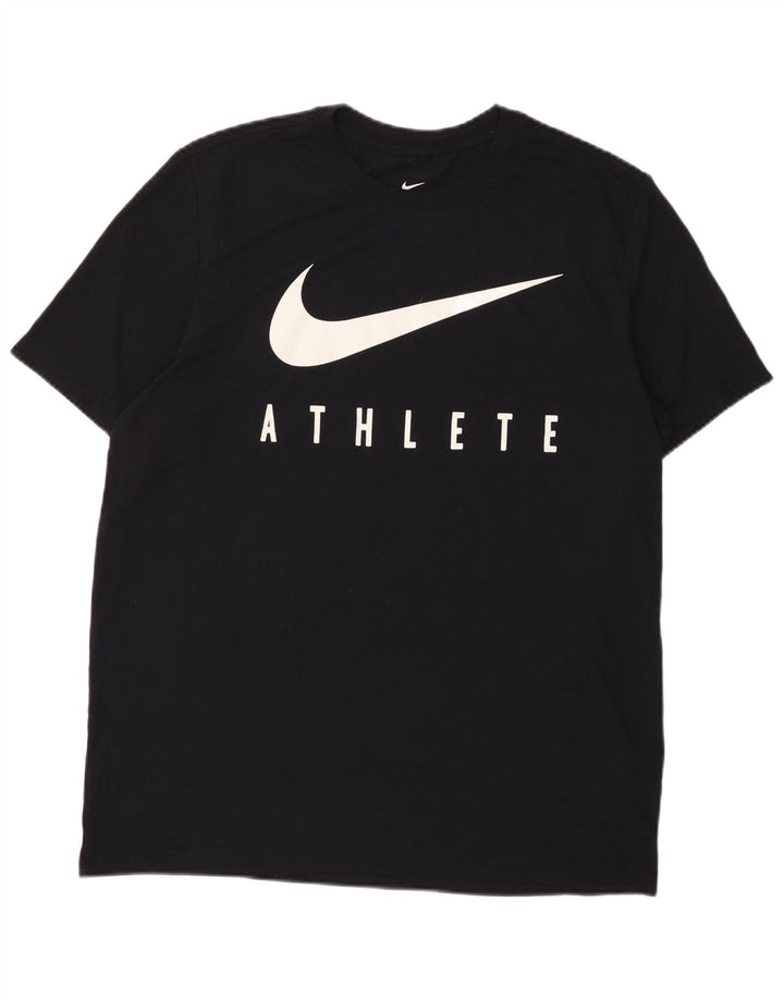 Ανδρικό γραφικό μπλουζάκι NIKE ανδρικό Dri Fit, μεγάλο μαύρο βαμβακερό