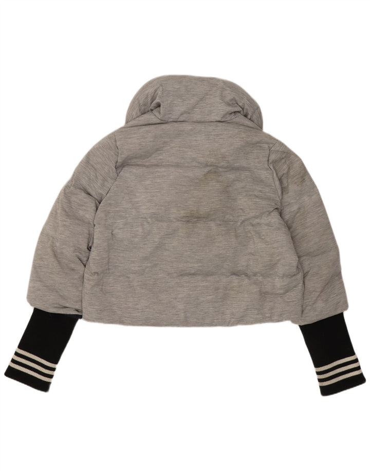 Γυναικείο τζάκετ Adidas Crop padded UK 14 Medium Grey Colorblock Polyamide