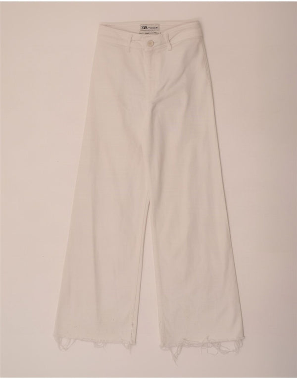 Zara Womens The Marine High Rise Straight Jeans EU 34 2XS W24 L28 White