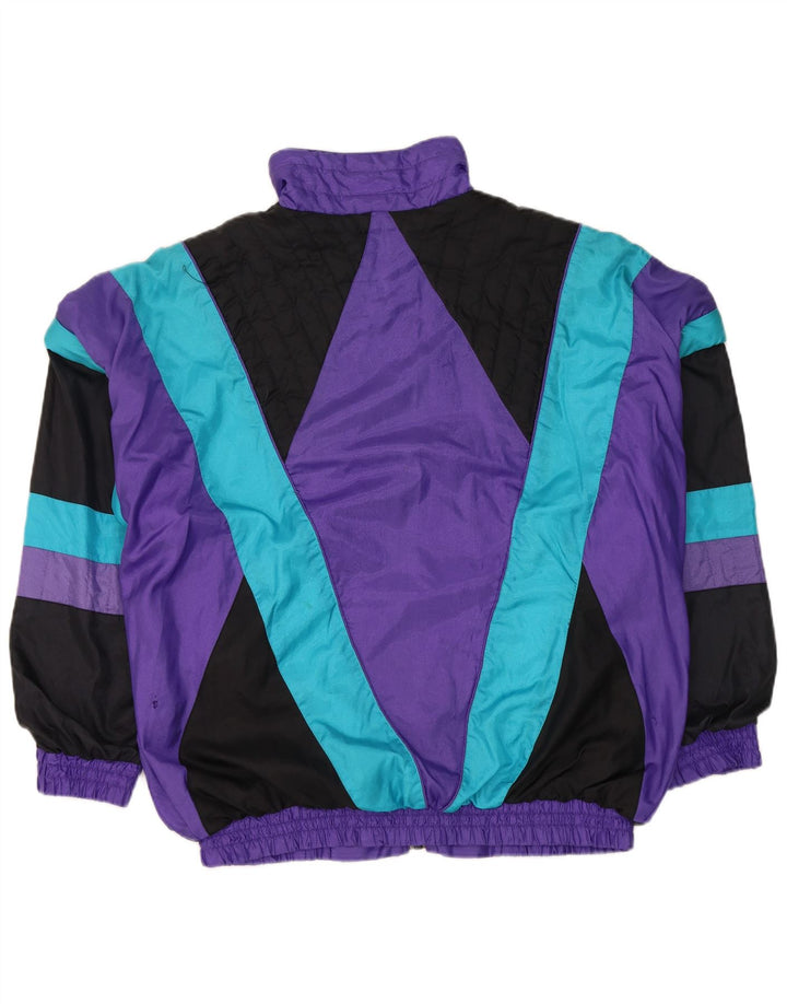 Vintage ανδρική αθλητική φόρμα Top Jacket Large Purple Colourblock Nylon