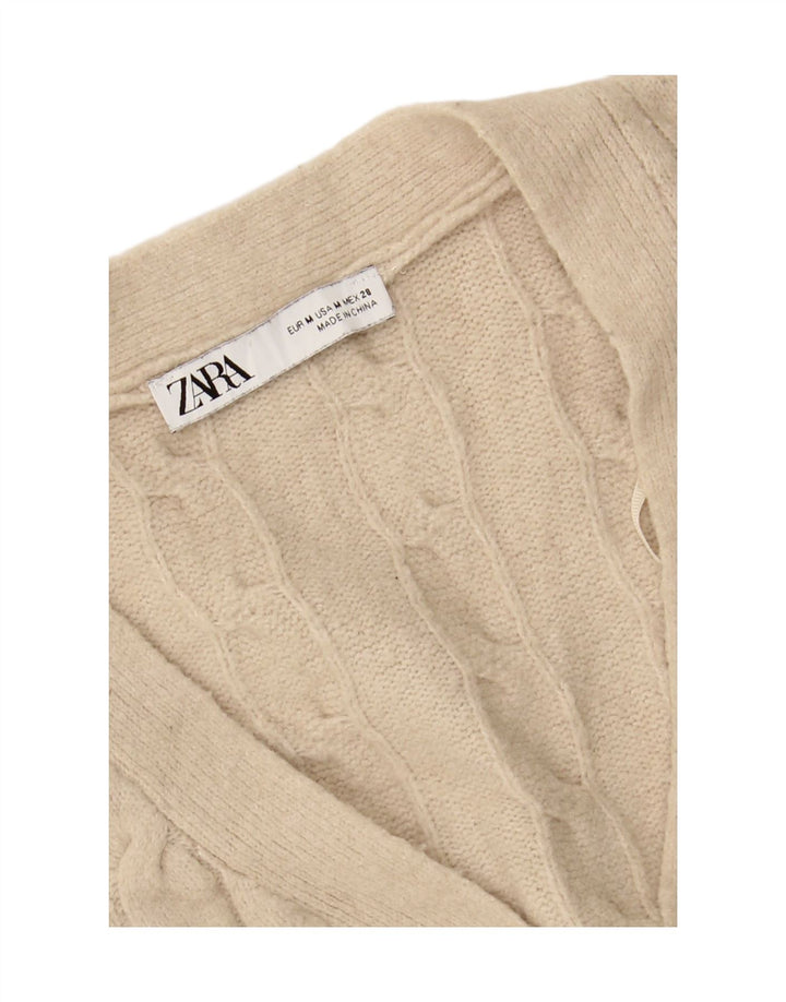 ZARA Womens Oversized Cardigan Sweater UK 14 Medium Beige Vintage Zara and Second-Hand Zara from Messina Hembry 