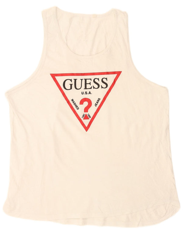 Ανδρικό γραφικό γιλέκο Guess Top Large White