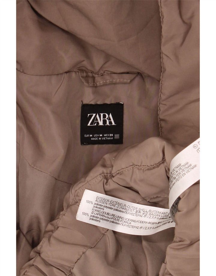 Zara γυναικείο μπουφάν με κουκούλα μεγάλου μεγέθους, 14 μεσαίο καφέ πολυεστέρας