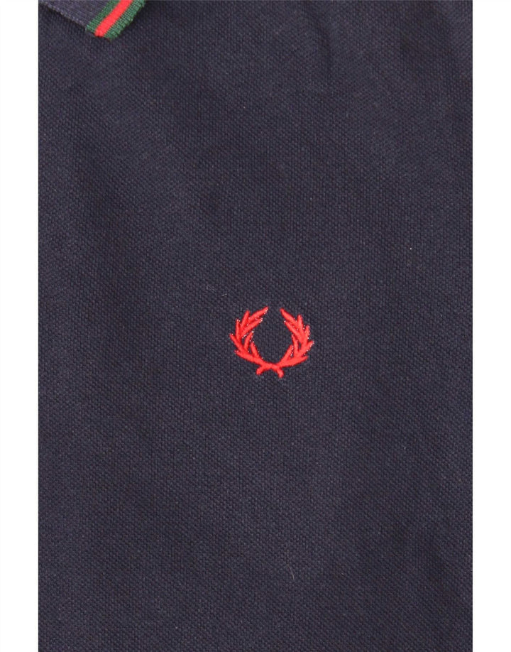 Fred Perry Ανδρικό πουκάμισο πόλο μεσαίου μπλε βαμβακερό