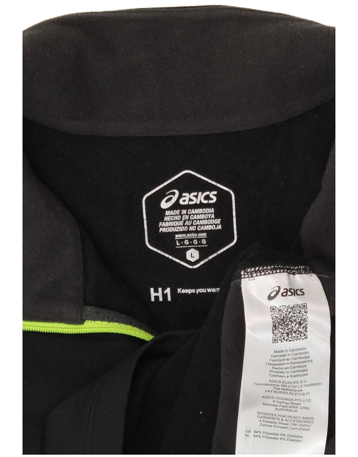 Ανδρική φόρμα πουλόβερ με φερμουάρ Asics Top Large Black Colourblock