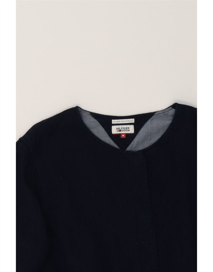 TOMMY HILFIGER Womens Bomber Jacket UK 14 Medium Navy Blue Cotton Vintage Tommy Hilfiger and Second-Hand Tommy Hilfiger from Messina Hembry 