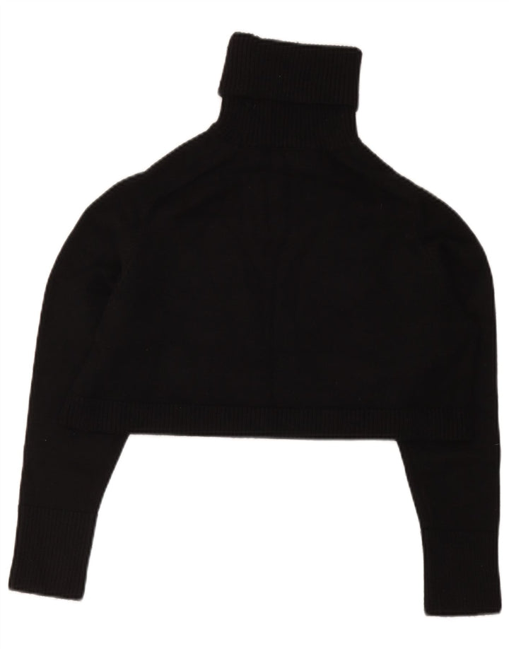 Zara Γυναικείο Roll Neck Crop Top 10 Small Black Viscose
