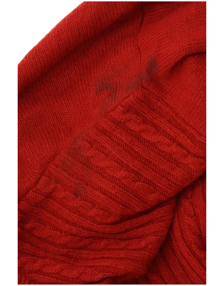 VINTAGE Mens Crew Neck Jumper Sweater Large Red Wool