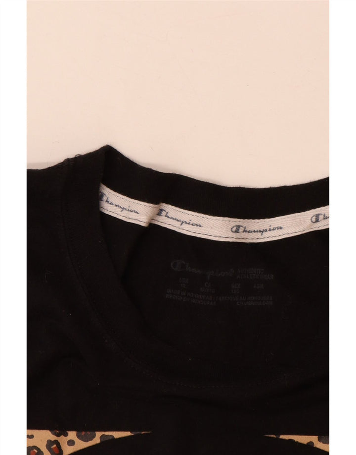 Champion Γυναικείο T-Shirt Top UK 18 XL Μαύρο βαμβακερό