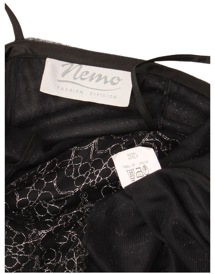 Vintage γυναικείο φόρεμα Tutu UK 8 Μικρό μαύρο φλοράλ πολυεστέρα