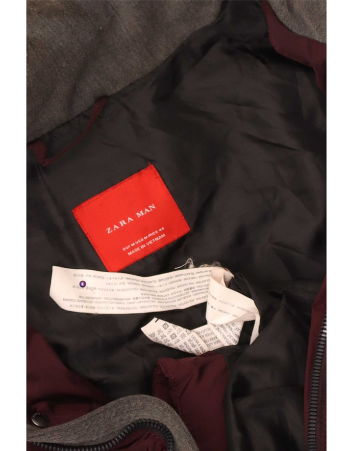 Zara Ανδρικό μπουφάν με επένδυση UK 38 Medium Maroon Polyester