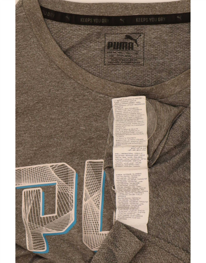 Ανδρικό γραφικό μπλουζάκι Puma Top Large Grey Flecked Polyester