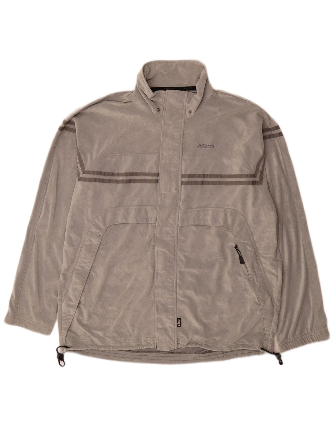 Ανδρική φόρμα βελούδινης φόρμας Asics Top Jacket Μεγάλο γκρι ριγέ πολυεστέρα