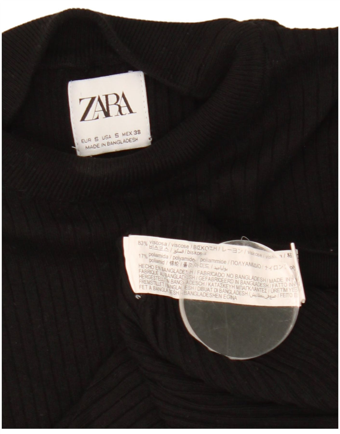 Ανδρικό πουλόβερ με λαιμό χελώνα Zara Μικρή μαύρη βισκόζη
