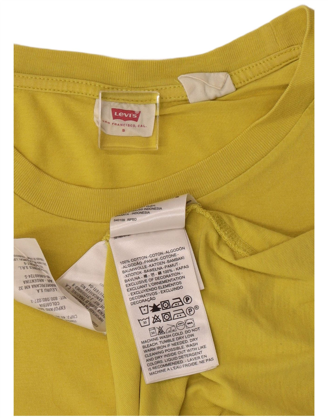 LEVI'S Ανδρικό T-Shirt Top Μικρό κίτρινο βαμβακερό