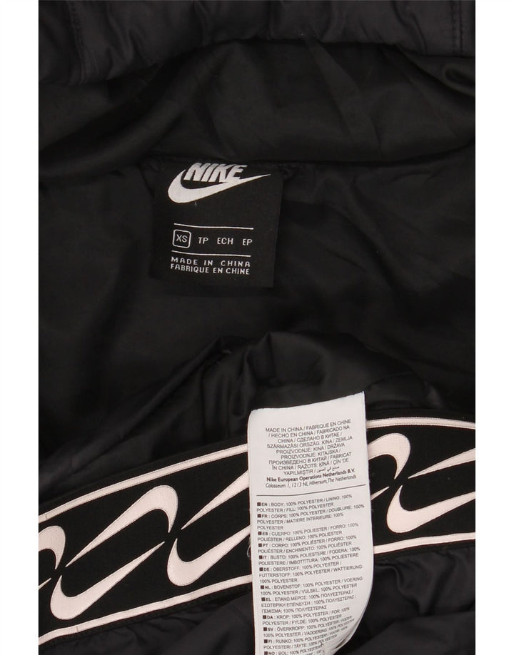 Γυναικείο μπουφάν Nike με κουκούλα UK 6 XS μαύρο πολυεστέρα