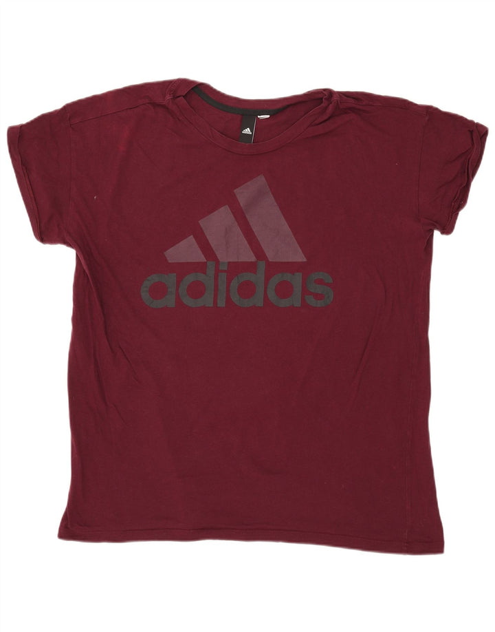 Ανδρικό γραφικό T-Shirt Adidas Top Large Burgundy