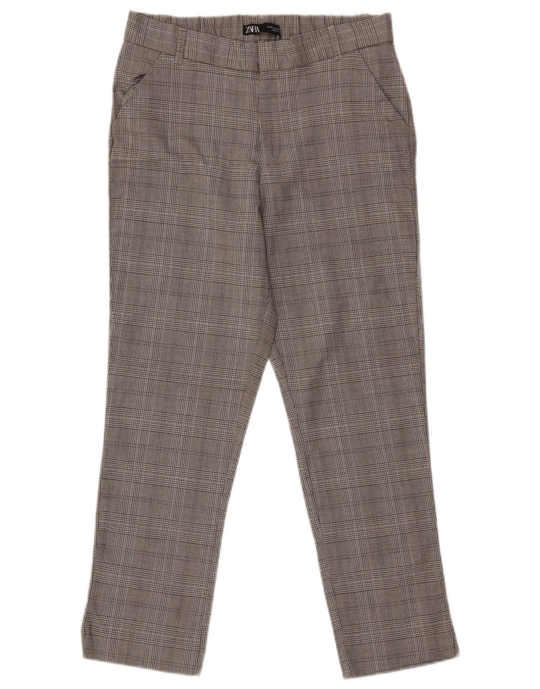 Zara Γυναικείο ίσιο παντελόνι Chino Medium W28 L26 Grey Houndstooth