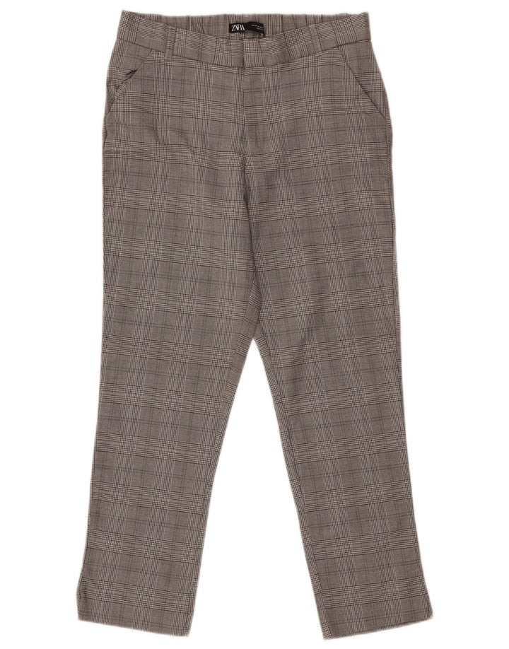 Zara Γυναικείο ίσιο παντελόνι Chino Medium W28 L26 Grey Houndstooth