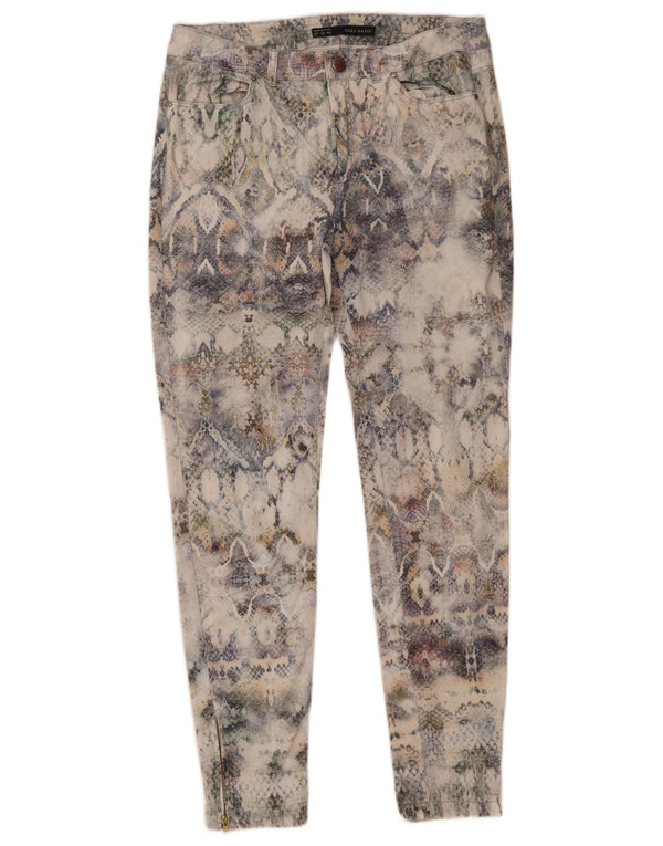 Zara Γυναικείο Slim παντελόνι Chino Medium W28 L27 Πολύχρωμο Animal Print