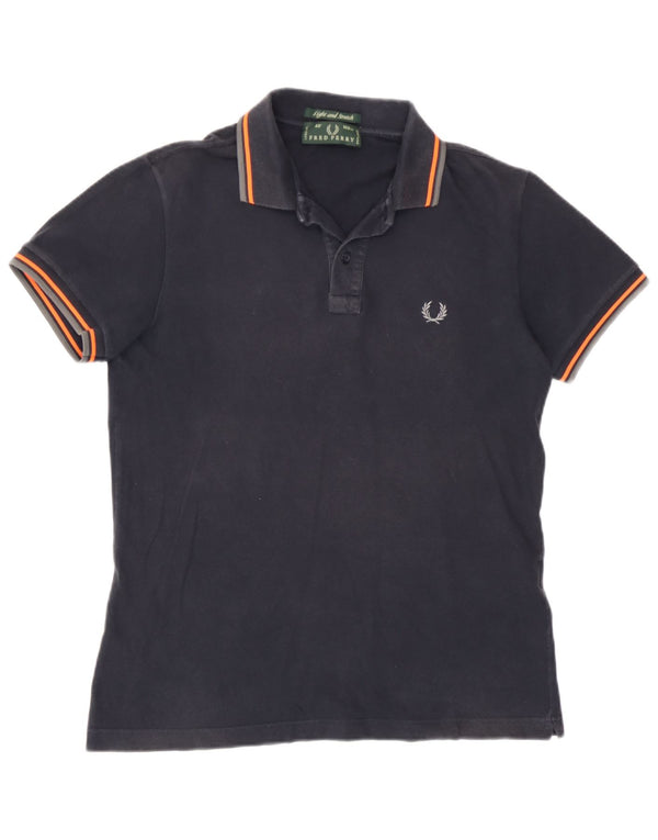 Fred Perry Ανδρικό πουκάμισο Polo Μικρό Navy Blue βαμβακερό