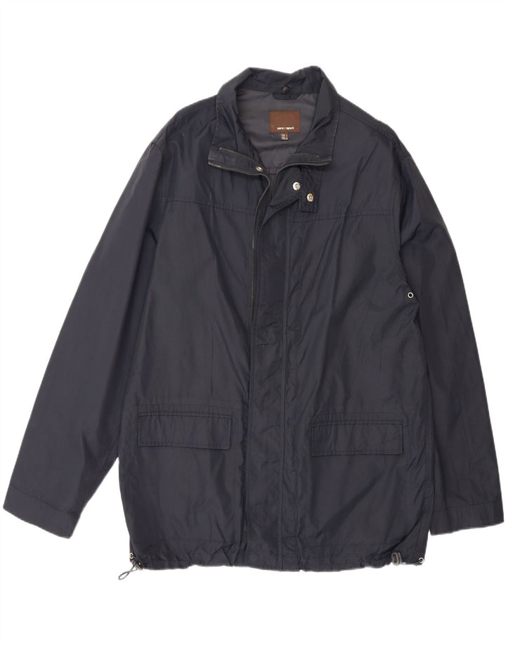 Zara Mens Utility Jacket UK 40 Large Navy Blue Nylon