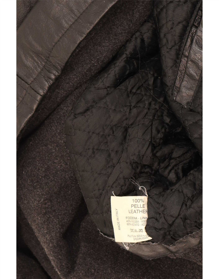 Suprema Ανδρικό Δερμάτινο Μπουφάν IT 58 4XL Μαύρο
